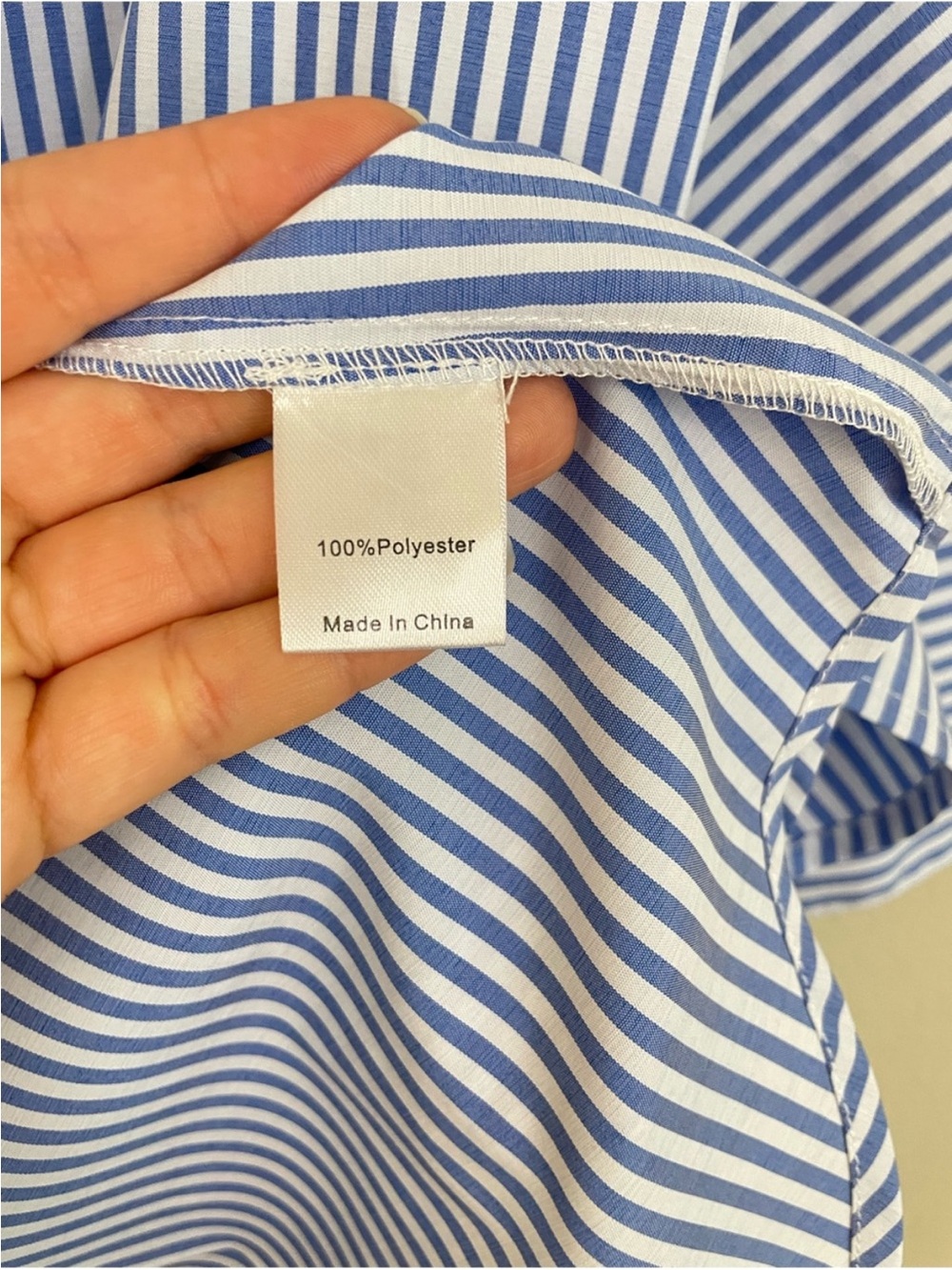 TUCKERNUCK Blue Stripe Willow Blouse Oversized 3/4 Sleeves Popover Size XL - Picture 3 of 5
